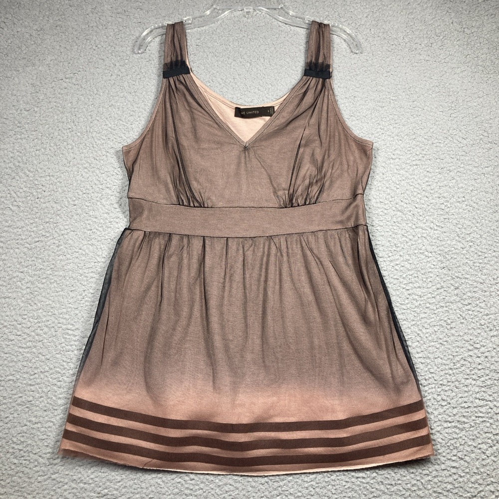 The Limited Tank Top Women's Small Earthy Mocha Babydoll Boho Chic Coquette